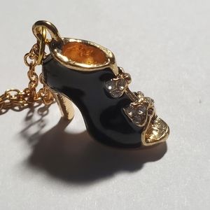 Black Stilletto Shoe Necklace